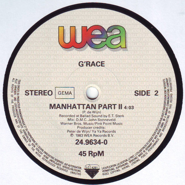 G'Race : Manhattan (12", Maxi)