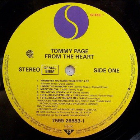 Tommy Page : From The Heart (LP, Album)
