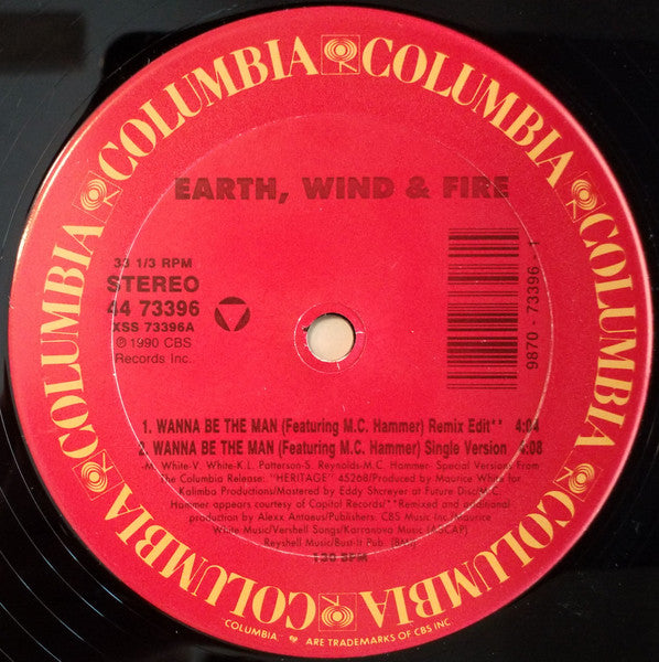Earth, Wind & Fire Featuring MC Hammer : Wanna Be The Man (12", Maxi)