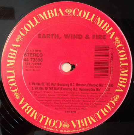 Earth, Wind & Fire Featuring MC Hammer : Wanna Be The Man (12", Maxi)
