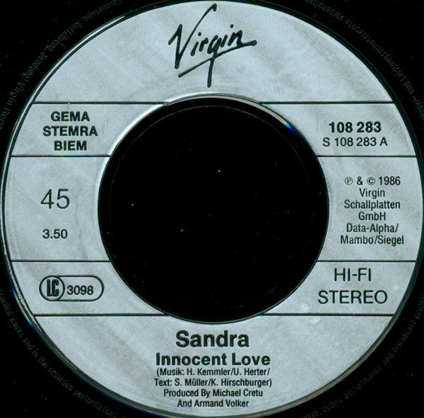 Sandra : Innocent Love (7", Single)