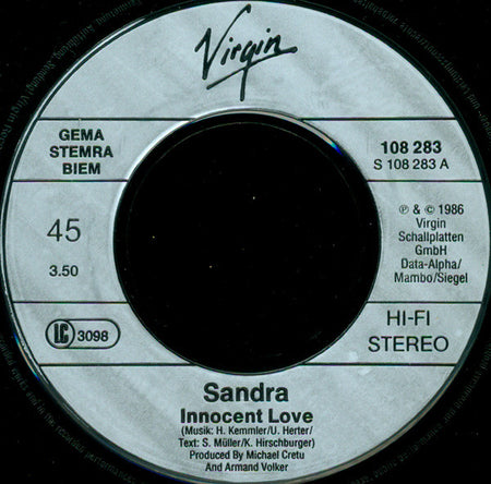 Sandra : Innocent Love (7", Single)