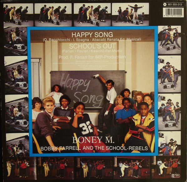 Boney M. And Bobby Farrell With The School Rebels : Happy Song (Clubmix) (12", Maxi, Bar)