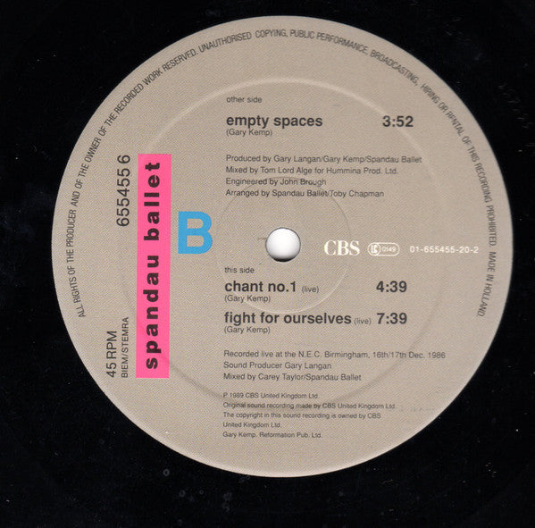 Spandau Ballet : Empty Spaces (12")
