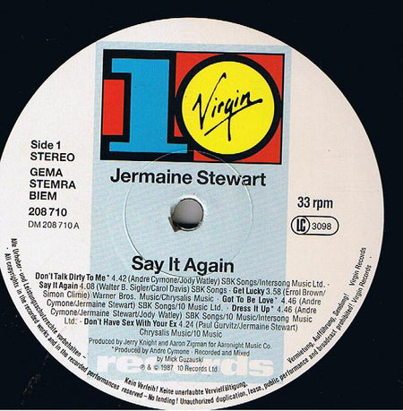 Jermaine Stewart : Say It Again (LP, Album)