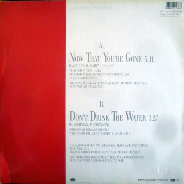 Joe Cocker : Now That You're Gone (12", Maxi)