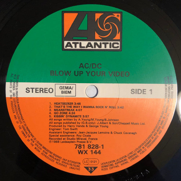 AC/DC : Blow Up Your Video (LP, Album, RP)