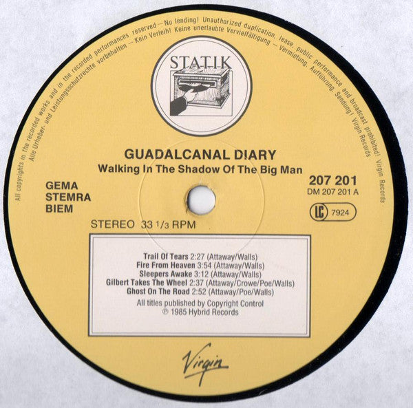 Guadalcanal Diary : Walking In The Shadow Of The Big Man (LP, Album)