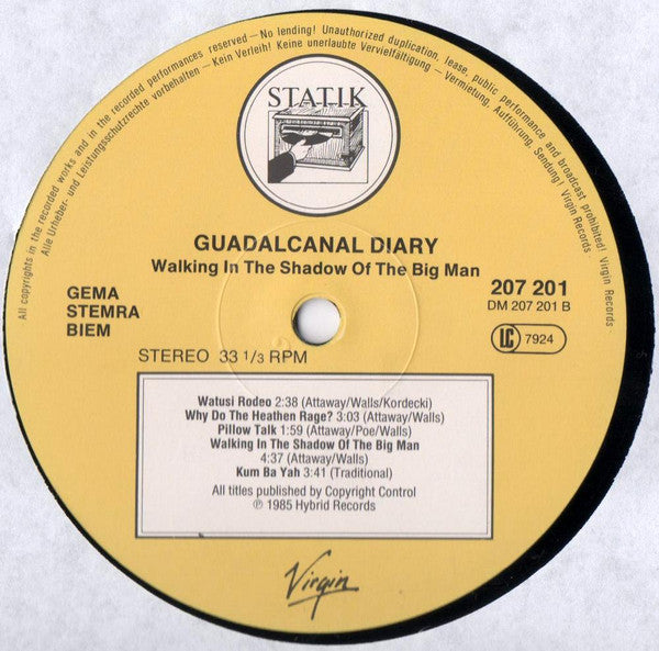 Guadalcanal Diary : Walking In The Shadow Of The Big Man (LP, Album)