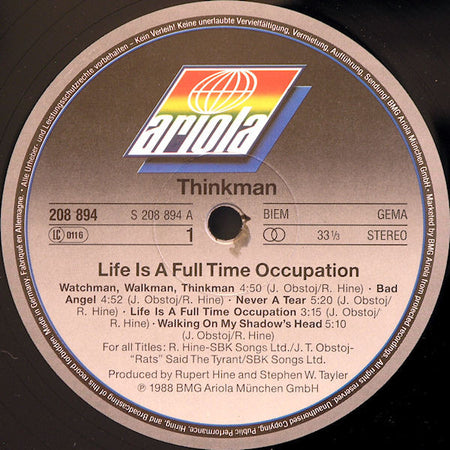 Thinkman : Life Is A Full Time Occupation (LP, Album)