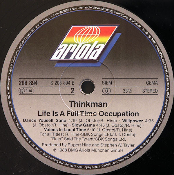 Thinkman : Life Is A Full Time Occupation (LP, Album)