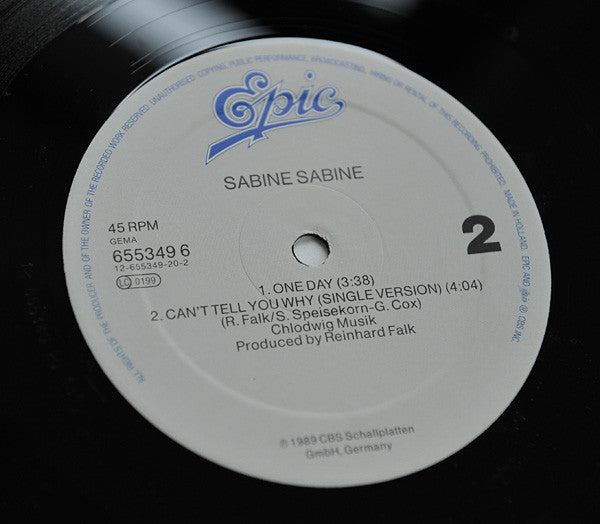 Sabine Sabine : Can't Tell You Why (12", Maxi)