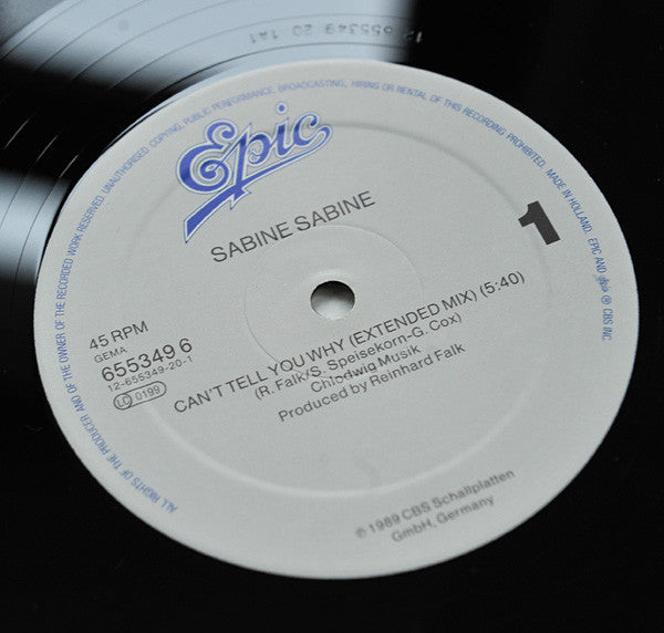 Sabine Sabine : Can't Tell You Why (12", Maxi)
