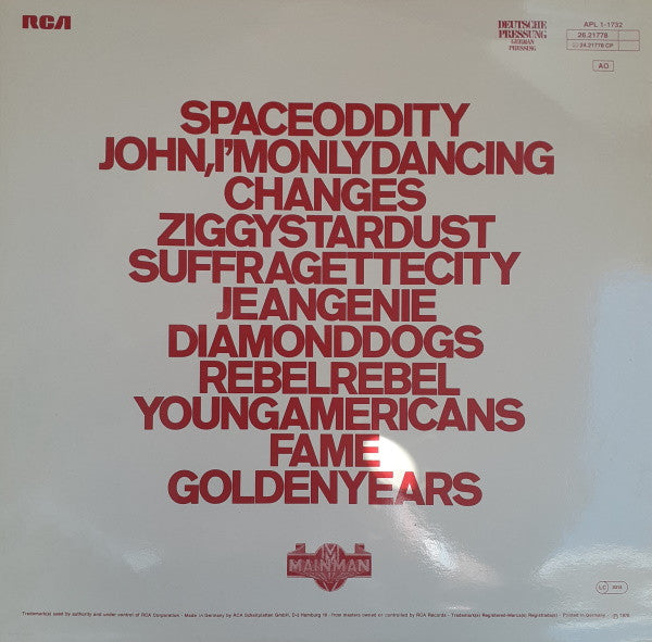 David Bowie : ChangesOneBowie (LP, Comp, RE, Bla)