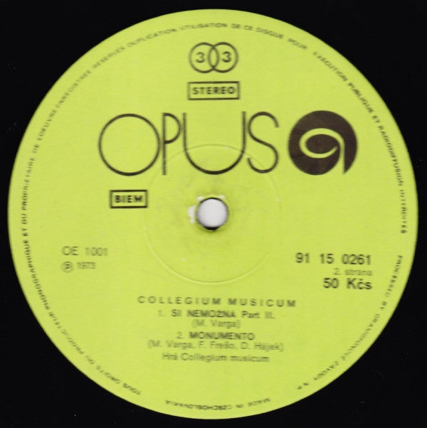 Collegium Musicum : Live (LP, Album, Gat)