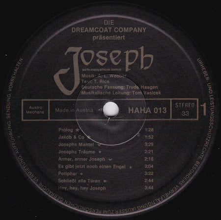 Andrew Lloyd Webber And Tim Rice, Trude Haagen : Joseph And The Amazing Technicolor Dreamcoat (LP)
