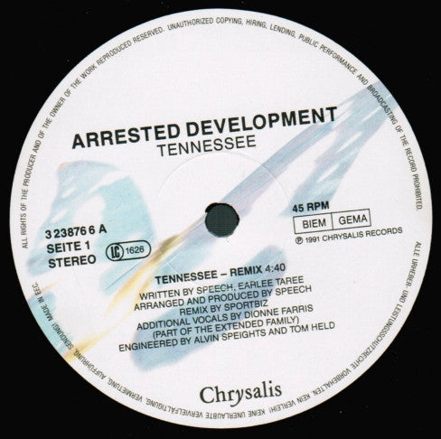 Arrested Development : Tennessee (12", Single)