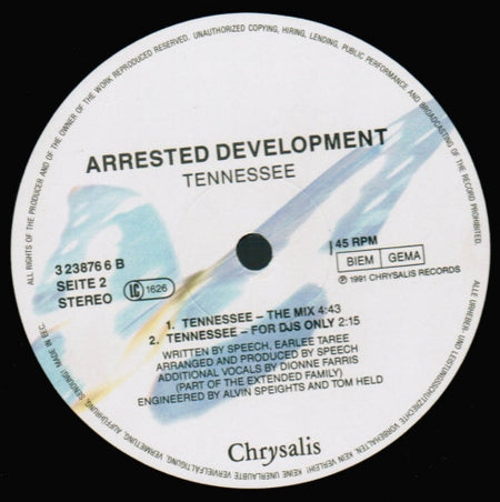 Arrested Development : Tennessee (12", Single)