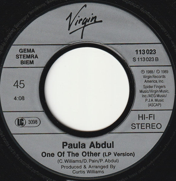 Paula Abdul : Opposites Attract (7", Single, MP)