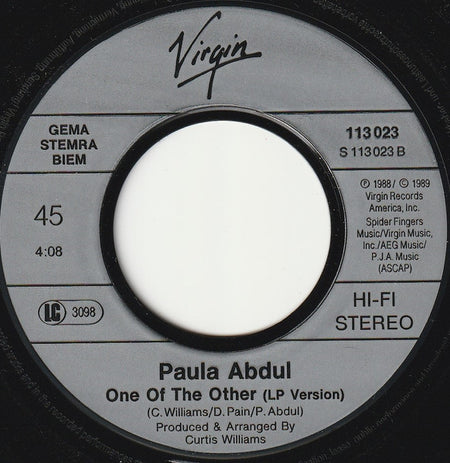 Paula Abdul : Opposites Attract (7", Single, MP)
