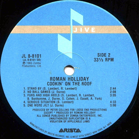 Roman Holliday : Cookin' On The Roof (LP, Album, Ind)