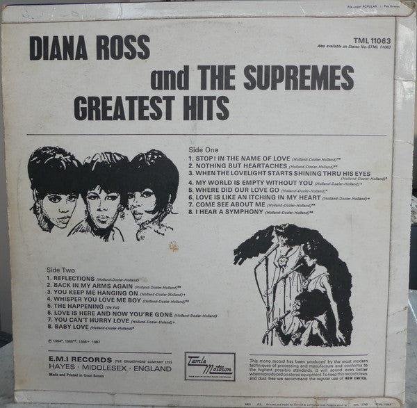 The Supremes : Greatest Hits (LP, Comp, Mono)