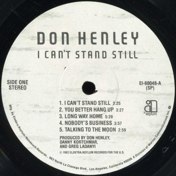 Don Henley : I Can't Stand Still (LP, Album, SP )