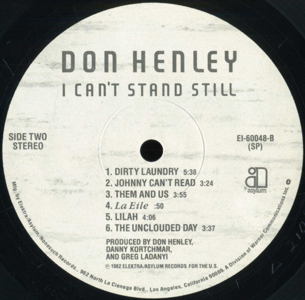 Don Henley : I Can't Stand Still (LP, Album, SP )