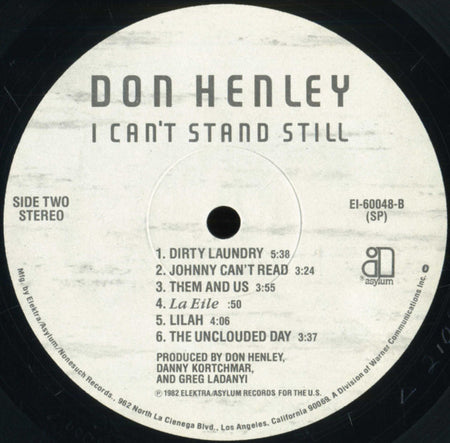 Don Henley : I Can't Stand Still (LP, Album, SP )