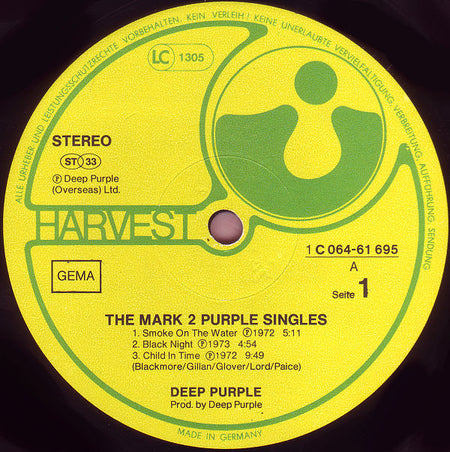 Deep Purple : The Mark 2 Purple Singles (LP, Comp)