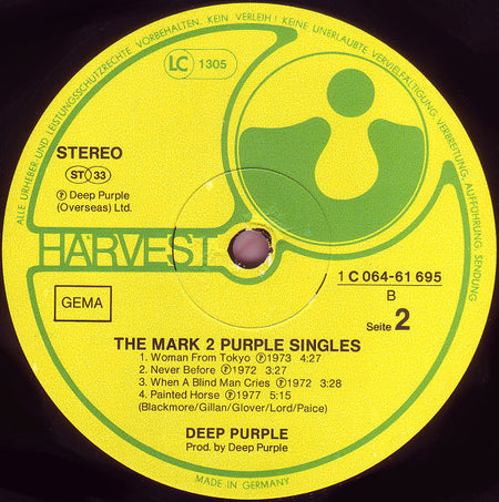 Deep Purple : The Mark 2 Purple Singles (LP, Comp)