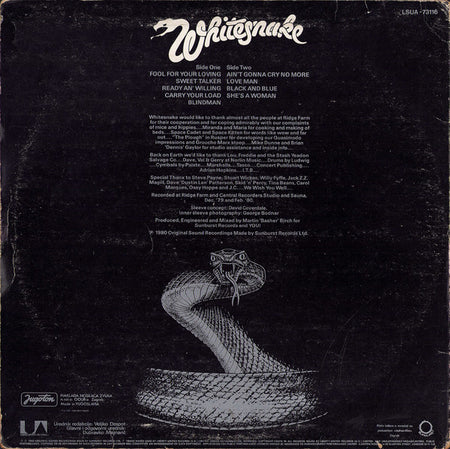 Whitesnake : Ready An' Willing (LP, Album)