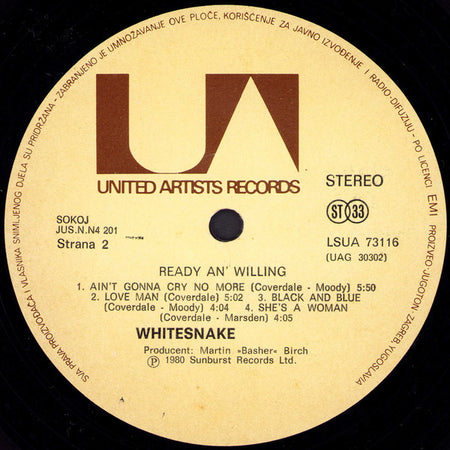 Whitesnake : Ready An' Willing (LP, Album)