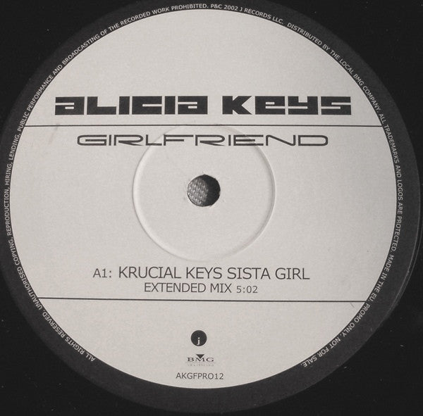 Alicia Keys : Girlfriend (12", Promo)
