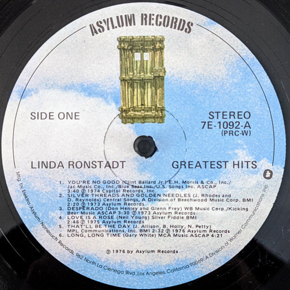 Linda Ronstadt : Greatest Hits (LP, Comp, Gat)