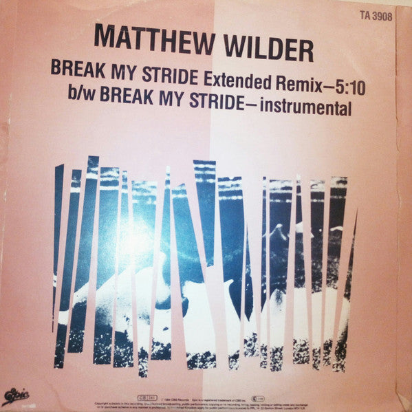 Matthew Wilder : Break My Stride (Extended Remix) (12", Single, PRS)