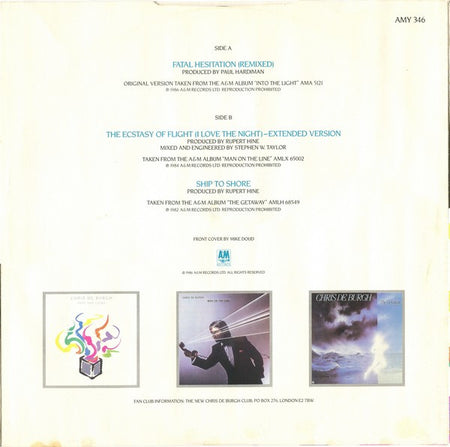 Chris de Burgh : Fatal Hesitation (12", Single)