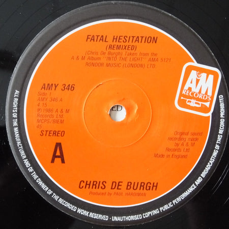 Chris de Burgh : Fatal Hesitation (12", Single)