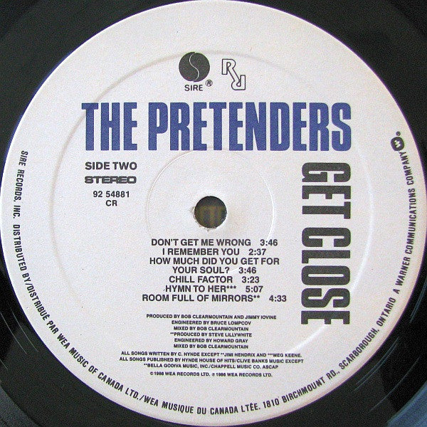 The Pretenders : Get Close (LP, Album, Cin)