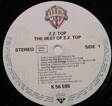 ZZ Top : The Best Of ZZ Top (LP, Comp, RE)