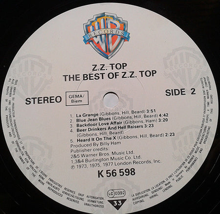 ZZ Top : The Best Of ZZ Top (LP, Comp, RE)