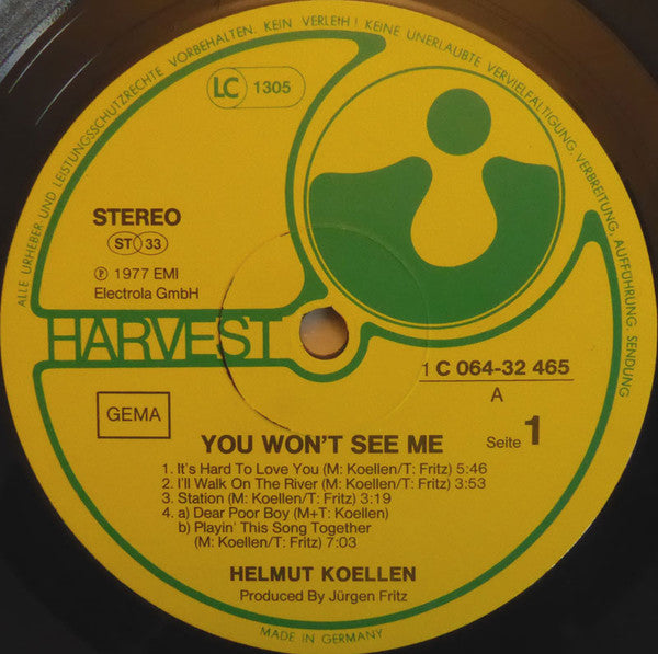 Helmut Köllen : You Won't See Me (LP, Album)