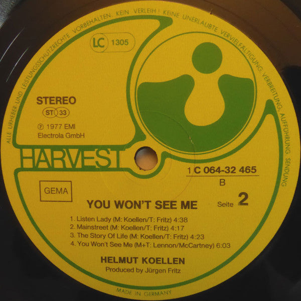 Helmut Köllen : You Won't See Me (LP, Album)