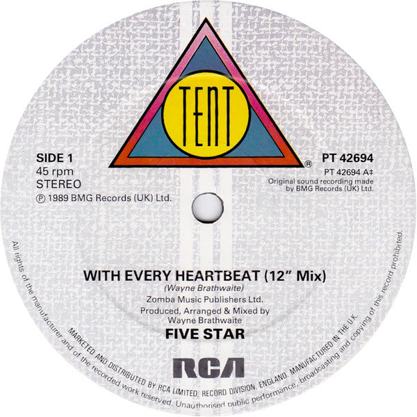 Five Star : With Every Heartbeat (12", Maxi)