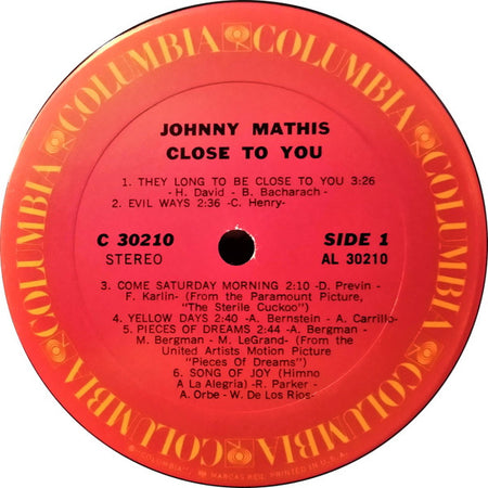 Johnny Mathis : Close To You (LP, Album)