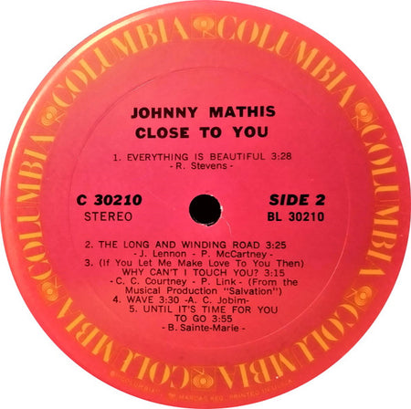 Johnny Mathis : Close To You (LP, Album)