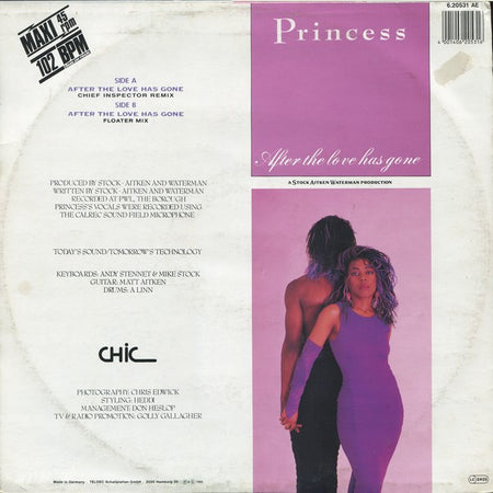 Princess : After The Love Has Gone (Chief Inspector Remix) (12", Maxi)