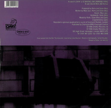 Faithless : If Lovin' You Is Wrong / Salva Mea (96 Mix) (12")