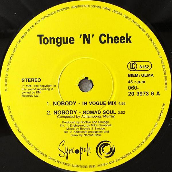 Tongue N Cheek : Nobody (Remix) (12")