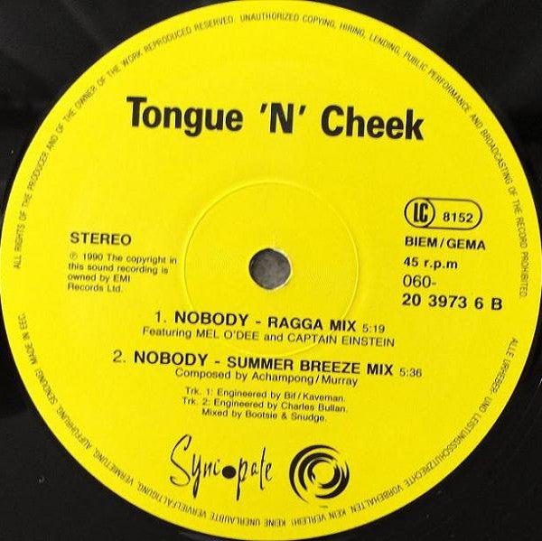 Tongue N Cheek : Nobody (Remix) (12")
